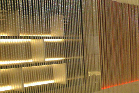 Spiral Metal Curtain Wall Architectural Wire Mesh Herringbone Bronze Hotel Curtain
