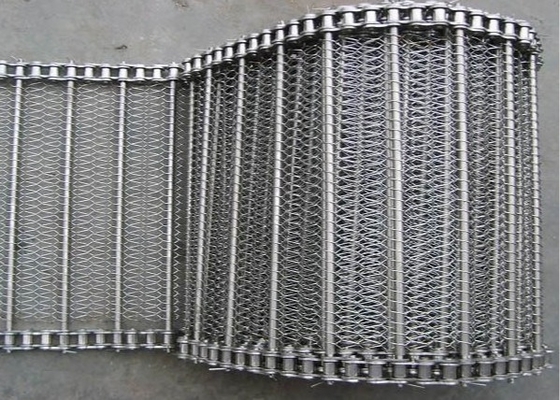 Cooling 321 Chain Mesh Conveyor Belt Stainless Steel Wire Anti Corrosion