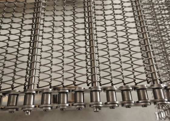 fio de aço inoxidável Mesh Conveyor Belt Food Grade da espiral do elo de corrente 304 316