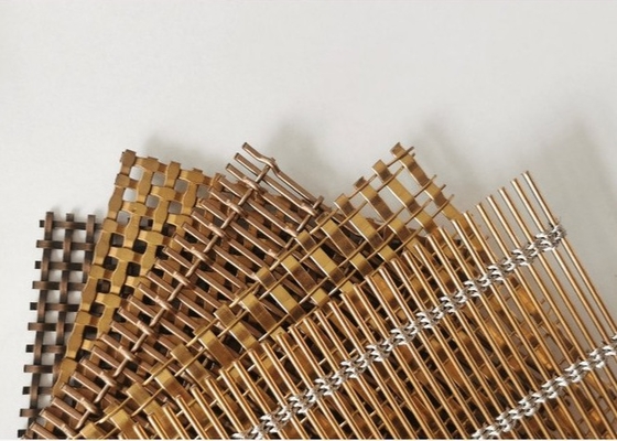 Largura decorativa de bronze de Mesh For Furniture 0.6m-1.5m do fio de aço que oxida não