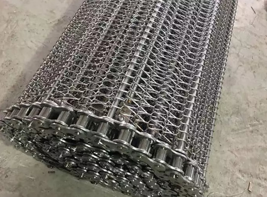 Correia transportadora de malha de aço carbono industrial resistente à corrosão