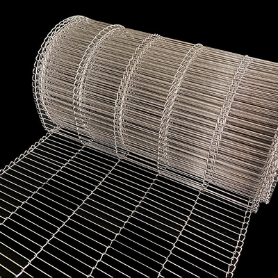 Metal de aço inoxidável Flex Wire Mesh Conveyor Belt liso para ovos cobertos de chocolate