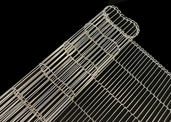 Cinturão de arame de aço inoxidável de 100-4000 mm de grau alimentar Sus316 Produção de pão plano flexível