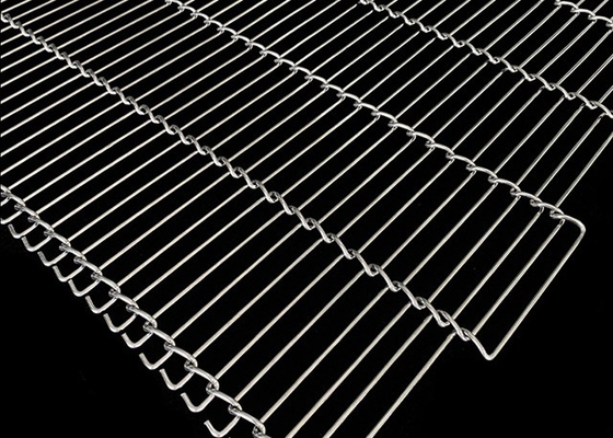 Aço inoxidável 316l Cinturão transportador flexível plano Resistente ao calor