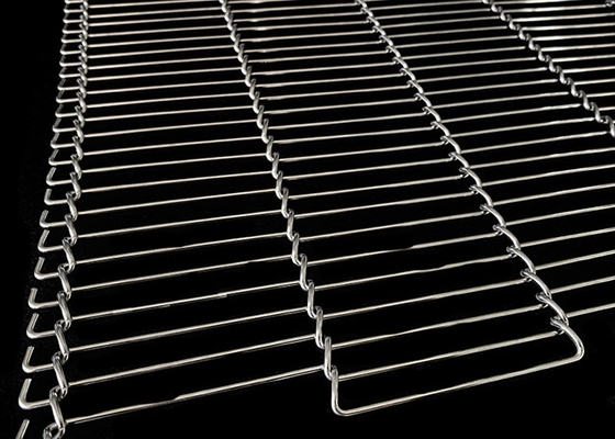 4.24mm-20.32mm Rod Pitch Flat Flex Conveyor Belt 0,9mm-2,8mm Diâmetro de fio