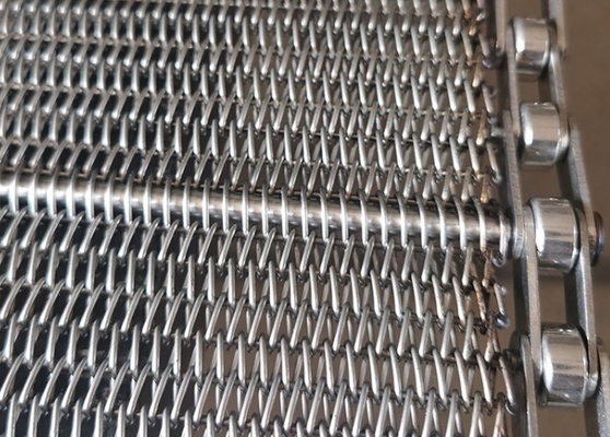 Cinturão transportador de malha de arame espiral de aço inoxidável 304 de qualidade alimentar 1,2 m 1,5 m 1,8 m de largura