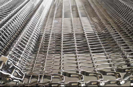 Correia transportadora de malha metálica de corrente espiral para alta temperatura para a indústria alimentícia