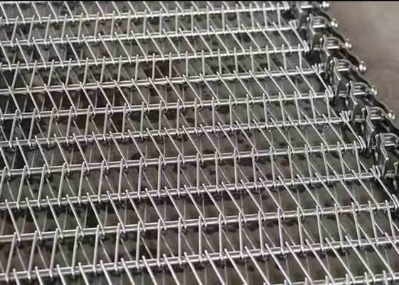 Correia transportadora espiral de aço inoxidável, 1m, 1,2m, 1,5m de largura, malha metálica balanceada