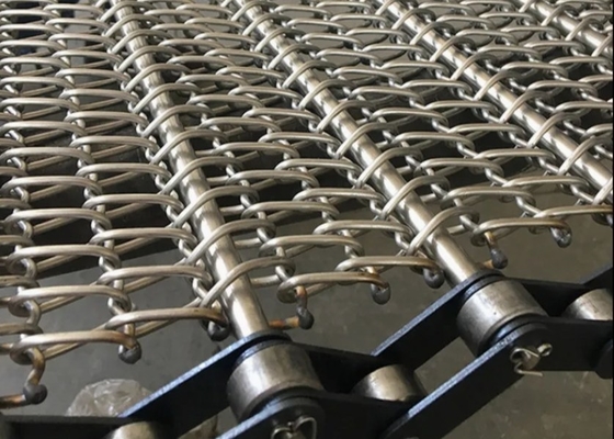 Cinturão de malha de arame elétrico de transportador movido por cadeia de aço inoxidável para a indústria alimentar