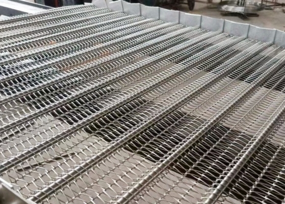 Petiscos que fritam a corrente Mesh Conveyor Belt Food Grade de aço inoxidável