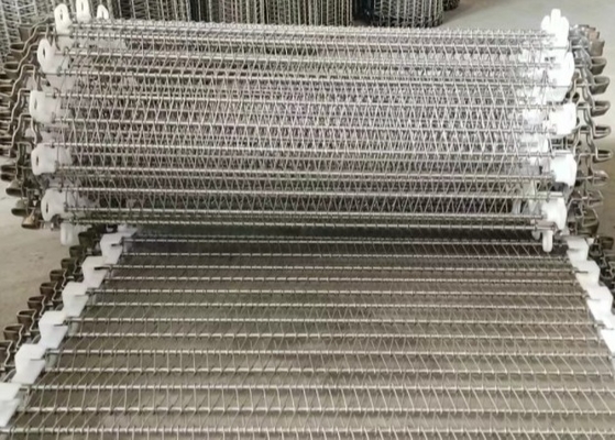 espiral Mesh Belt Meat Freeze Processing da largura Sus304 de 400mm