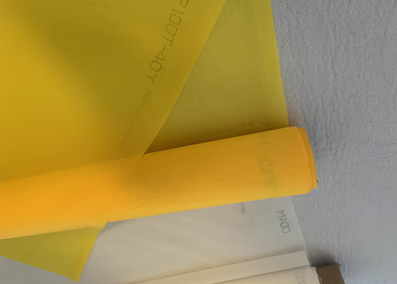 Tela de nylon do monofilamento do rolo 43t que imprime Mesh White Yellow Color
