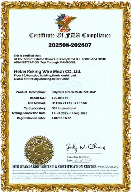 China Hebei Reking Wire Mesh Co.,Ltd Certificações
